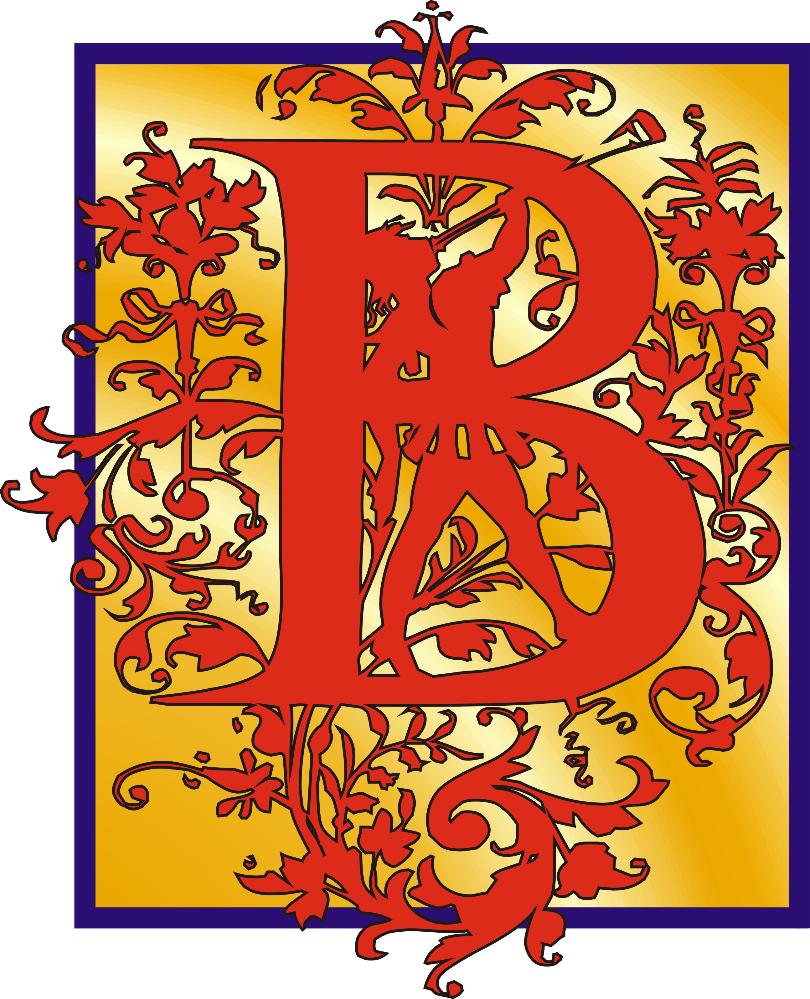 Image of LettersB RedGold