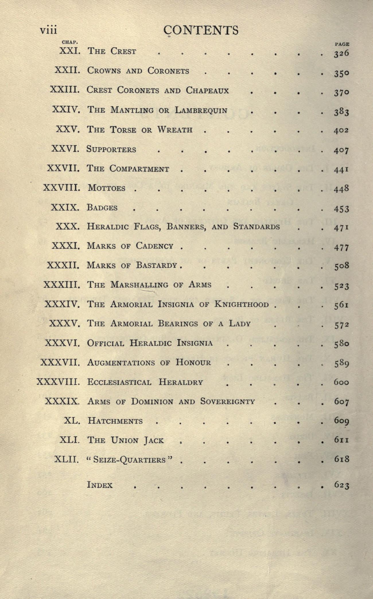 Image of A Complete Guide To Heraldry 1909 Contents Page2