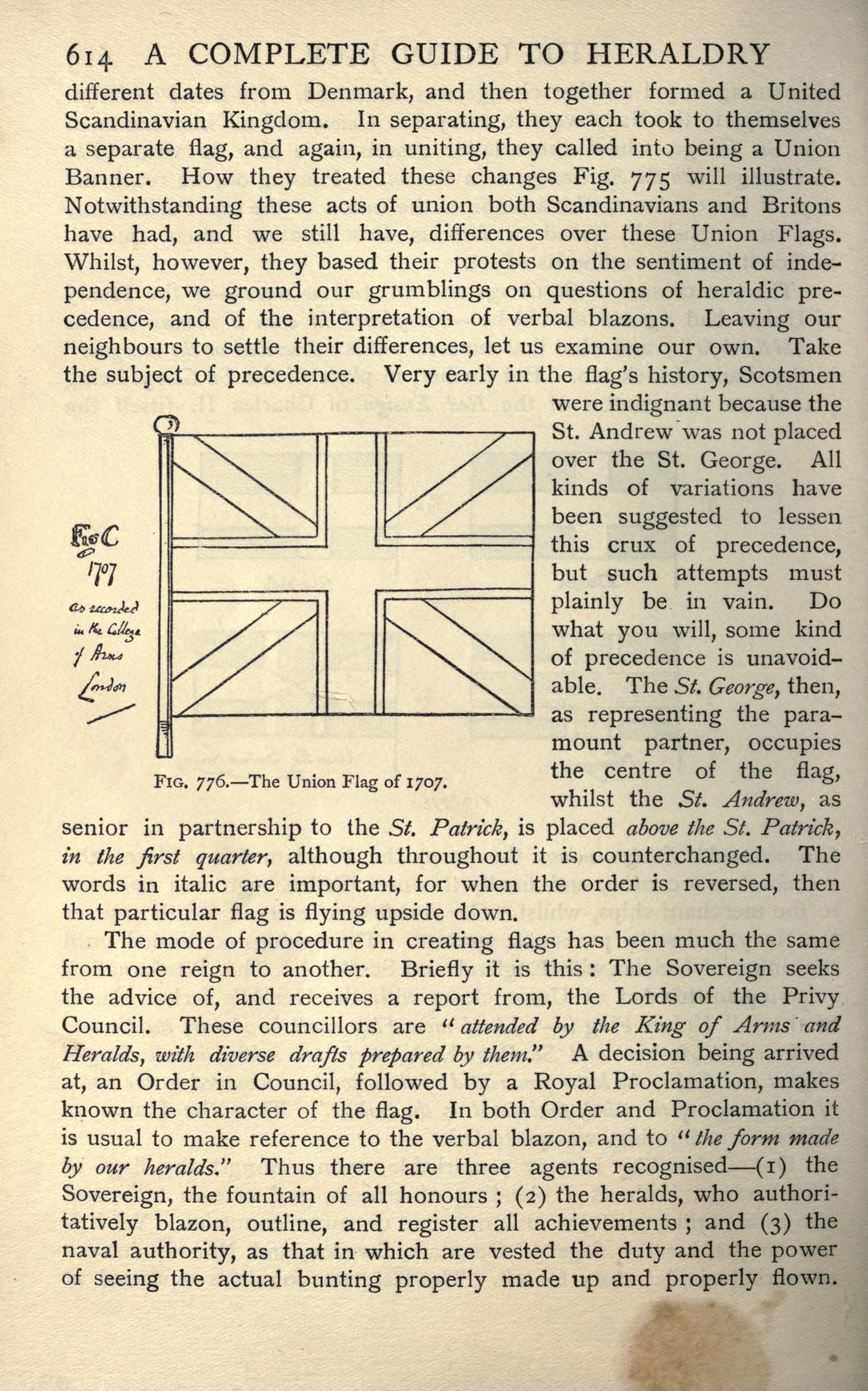 Image of A Complete Guide To Heraldry 1909 Union Jack Pg614