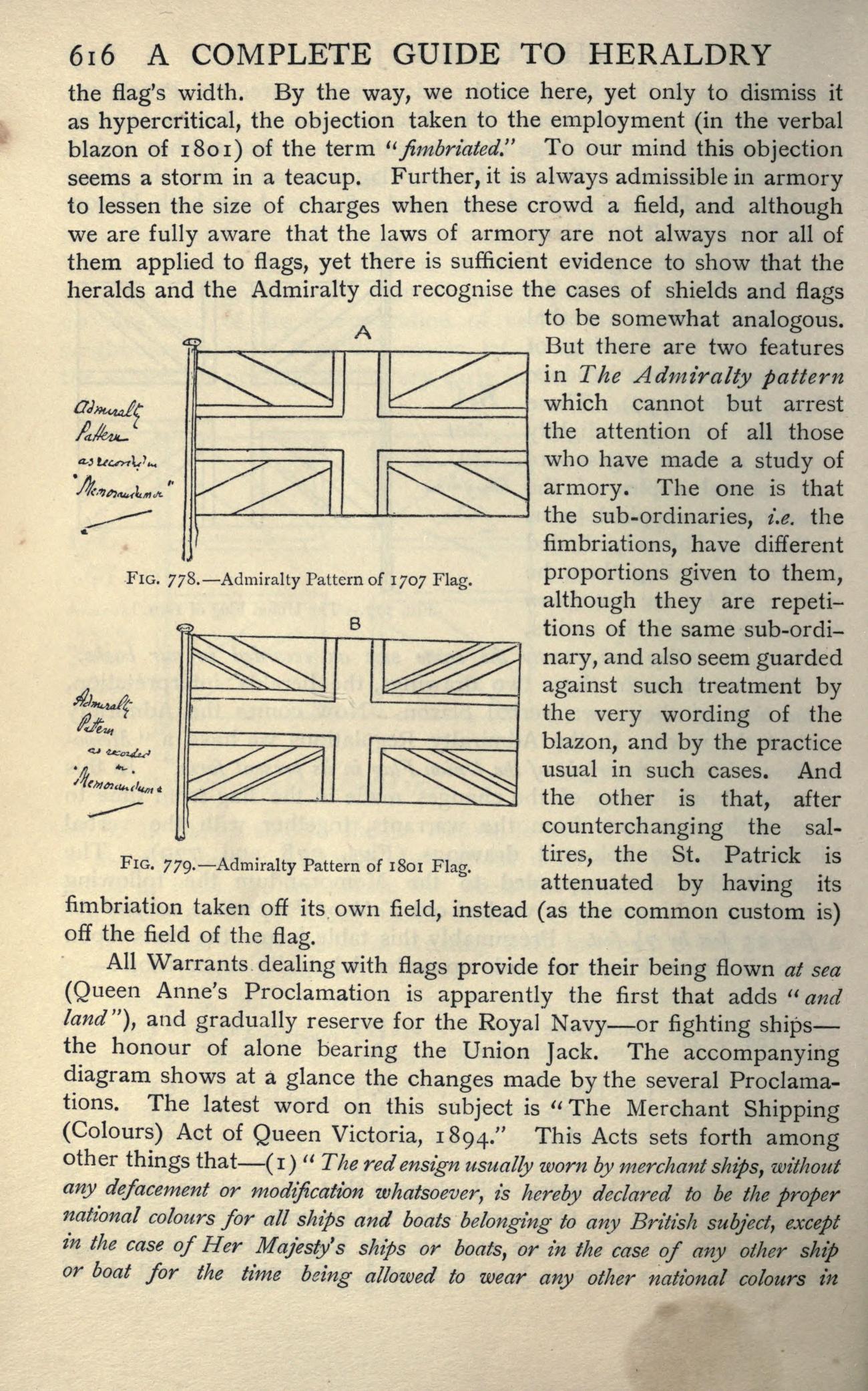 Image of A Complete Guide To Heraldry 1909 Union Jack Pg616